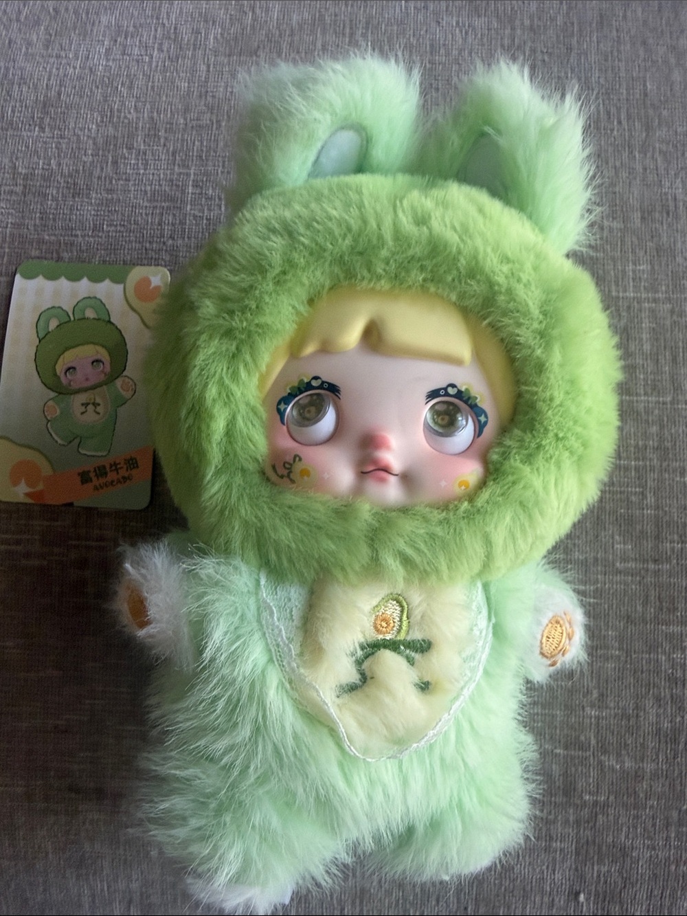 Nommi Avocado Bunny plushy 3 eye variation